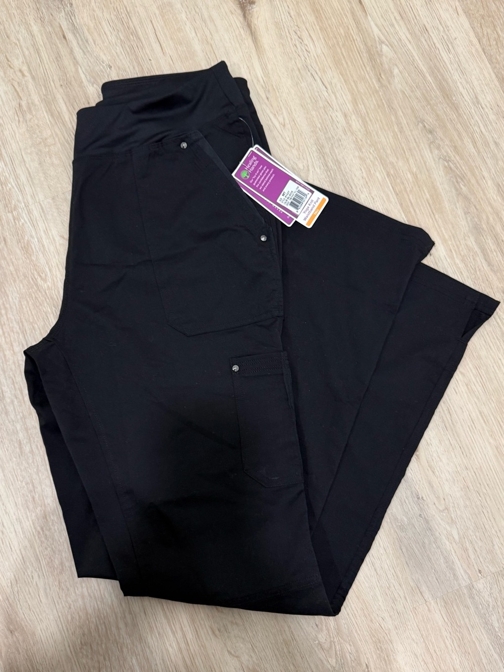 Healing Hands Purple Label Tori Women's 5-Pocket Scrub Pants Black Medium Tall
